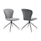 Armen Living Petrie Dining Room Accent Chair in Gray Fabric and Faux Leather with Black Finish, PK2 LCPESIGR - alternate 1
